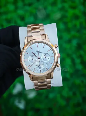 Rose Gold Stainless Steel Chronograph Luxury Watch