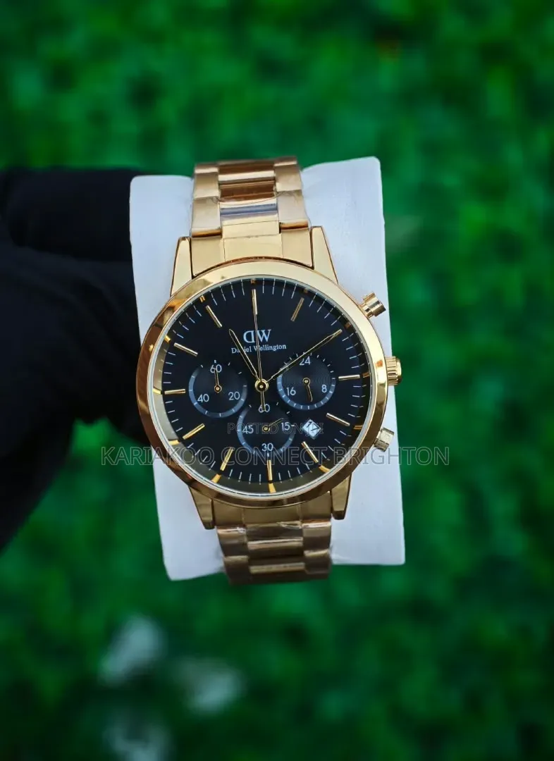 Rose Gold Stainless Steel Chronograph Luxury Watch
