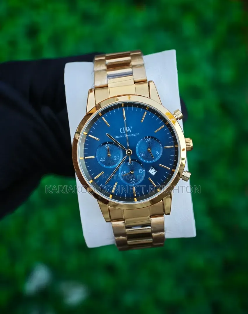 Rose Gold Stainless Steel Chronograph Luxury Watch
