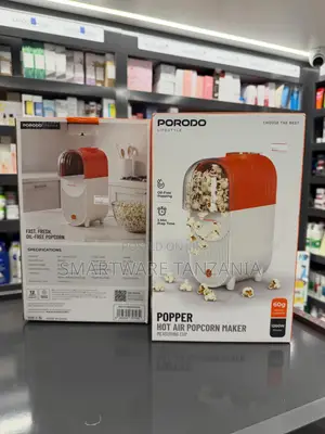 Porodo Hot Air Popcorn Maker, 1200W Power 60g Kernel Capacity Oil-Free