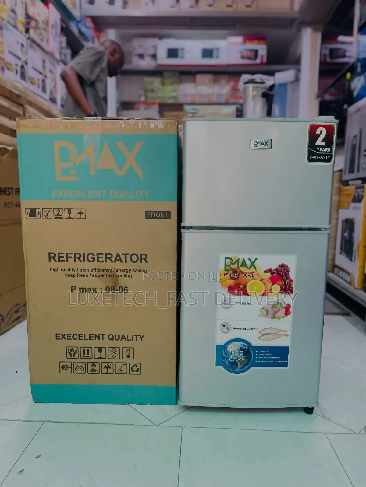 Pmax 90 Litres Mini Fridge With Double Doors