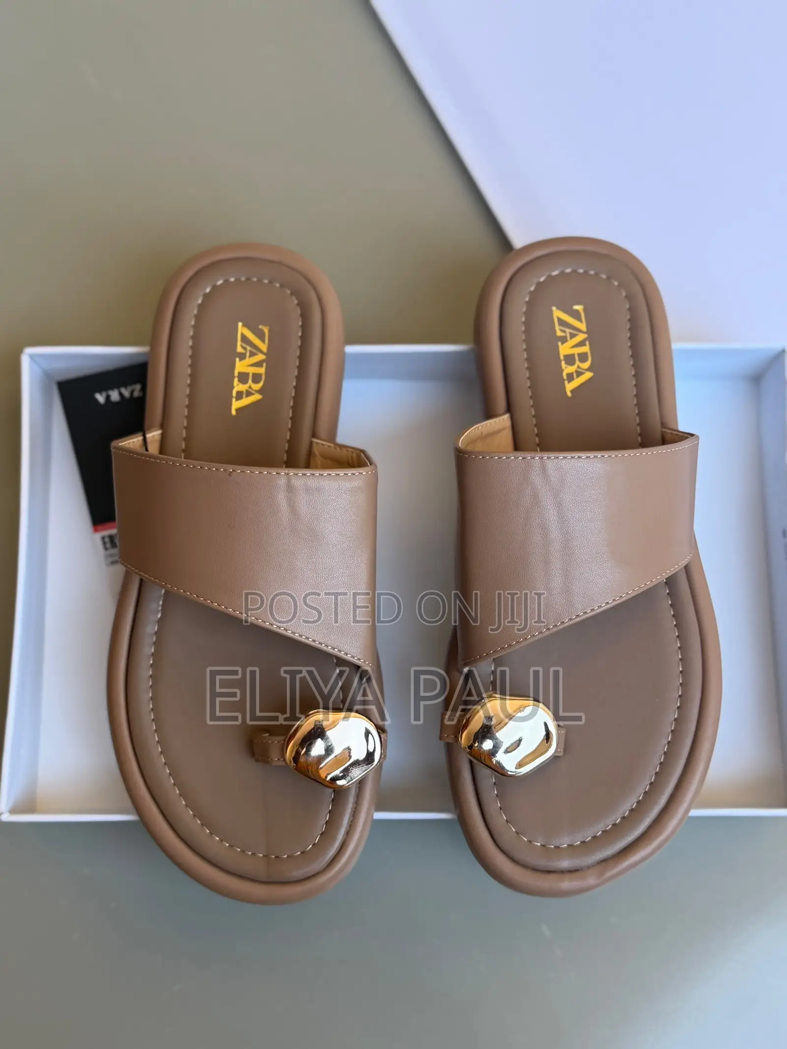 Zara Flat Sandal Gold Detail