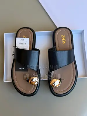 Zara Flat Sandal Gold Detail