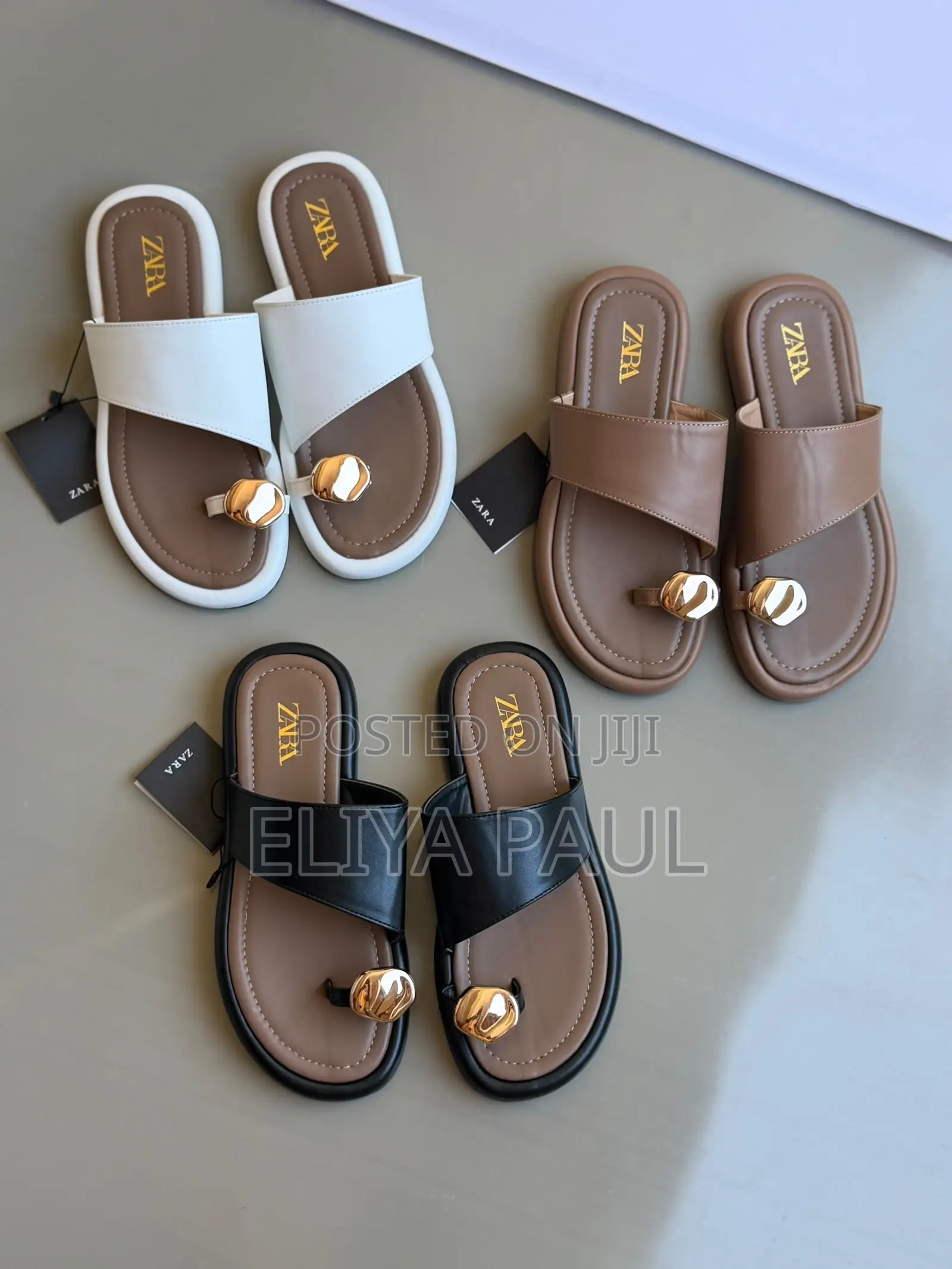 Zara Flat Sandal Gold Detail