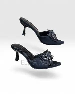Heel Mules Zara Red and Black