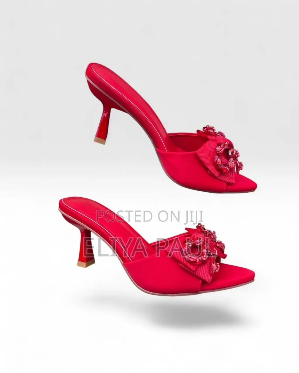 Heel Mules Zara Red and Black