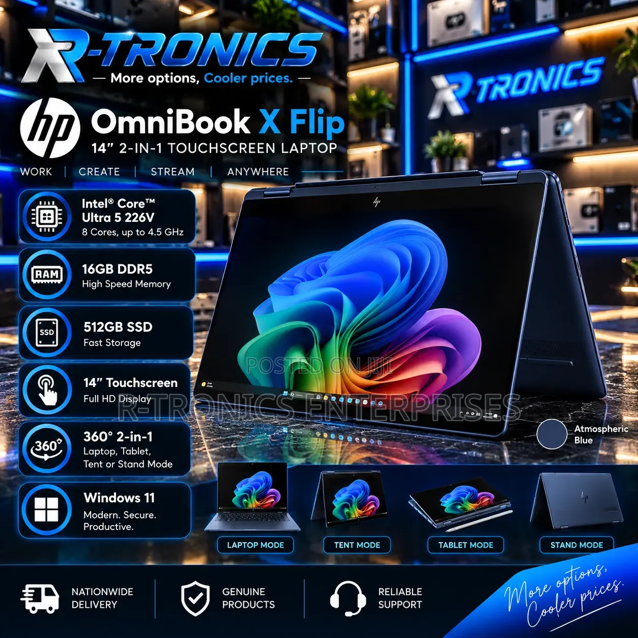 New Laptop HP OmniBook X Flip 14" 16GB Intel Core Ultra 5 SSD 512GB