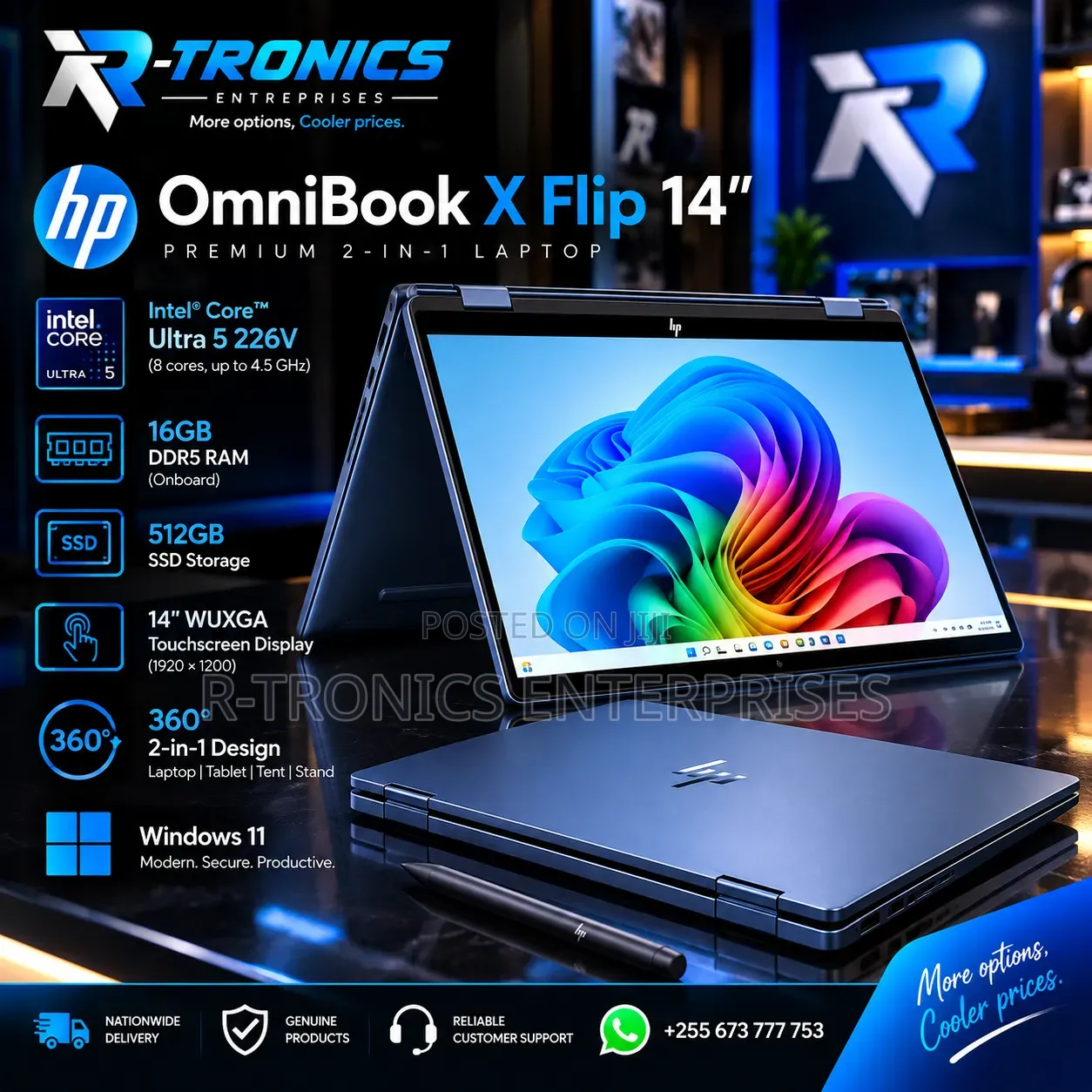 New Laptop HP OmniBook X Flip 14" 16GB Intel Core Ultra 5 SSD 512GB