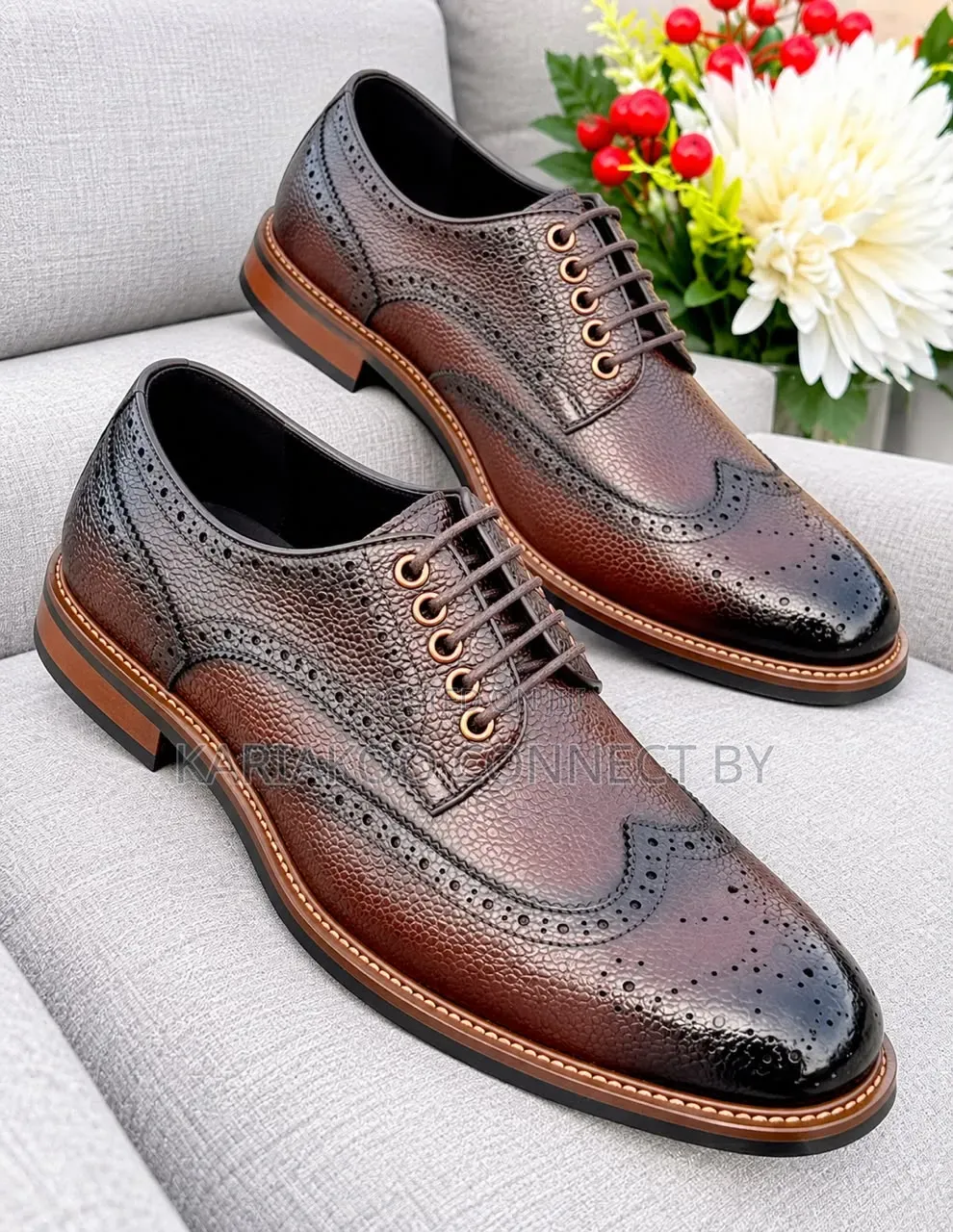 Men's Classic Wingtip Brogue Leather Shoes