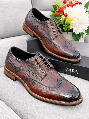 Men's Classic Wingtip Brogue Leather Shoes