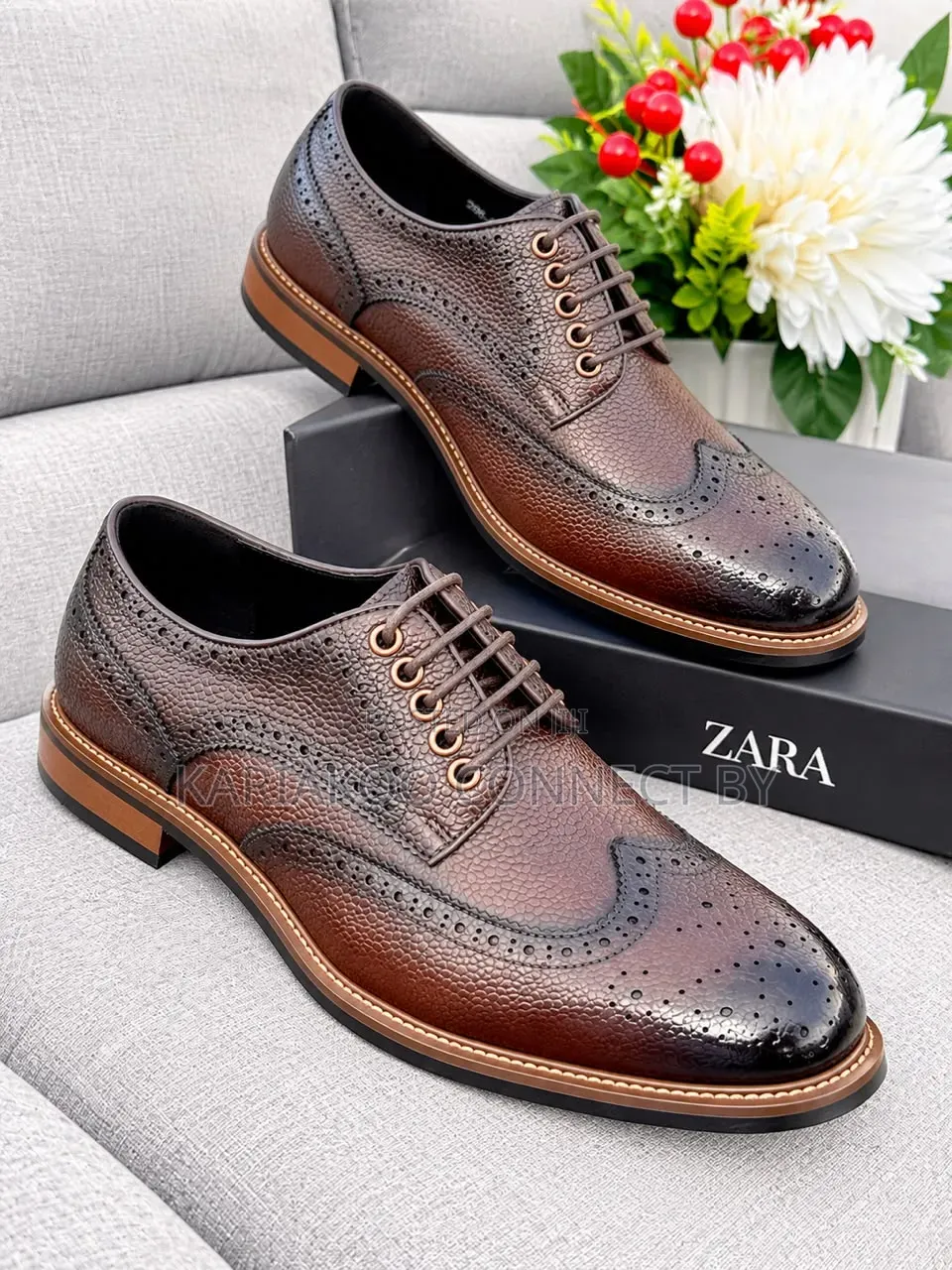Men's Classic Wingtip Brogue Leather Shoes