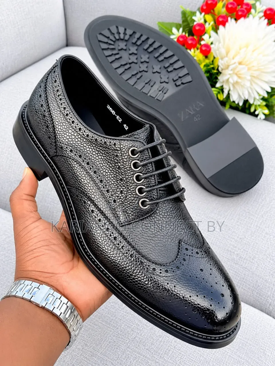 Men's Classic Wingtip Brogue Leather Shoes