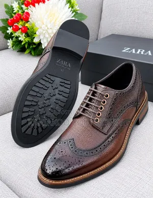 Men's Classic Wingtip Brogue Leather Shoes