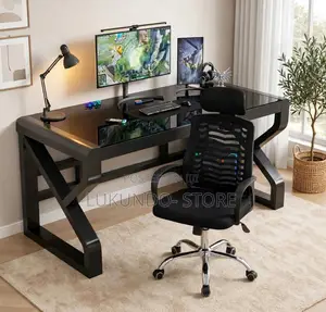 Good Quality Black Gaming Table With Chair Size 120*70*75cm