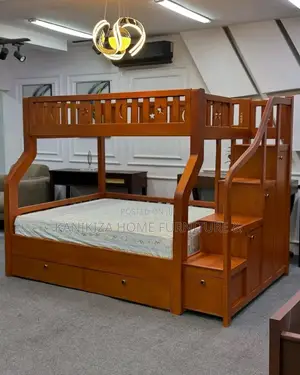 Simple Double Decker Bed Chini Ni 5/6 Juu Ni 4/6