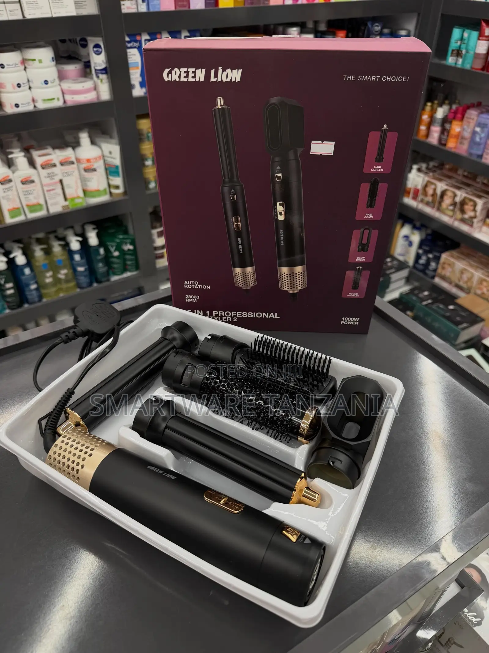 Green Lion 5-in-1 Professional Hair Styler With Auto Rotation, 1000W