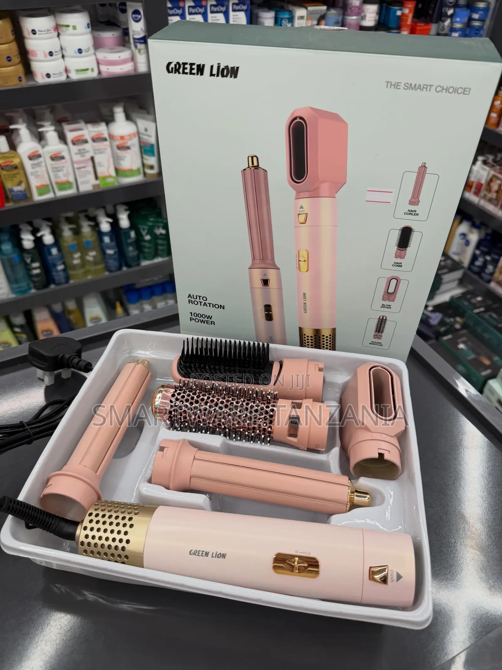 Green Lion 1000W Auto Rotating Hair Styling Tool, Multiple Attachments