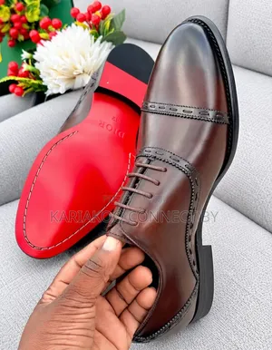 DIOR Men's Executive Cap-Toe Oxford Leather Shoes