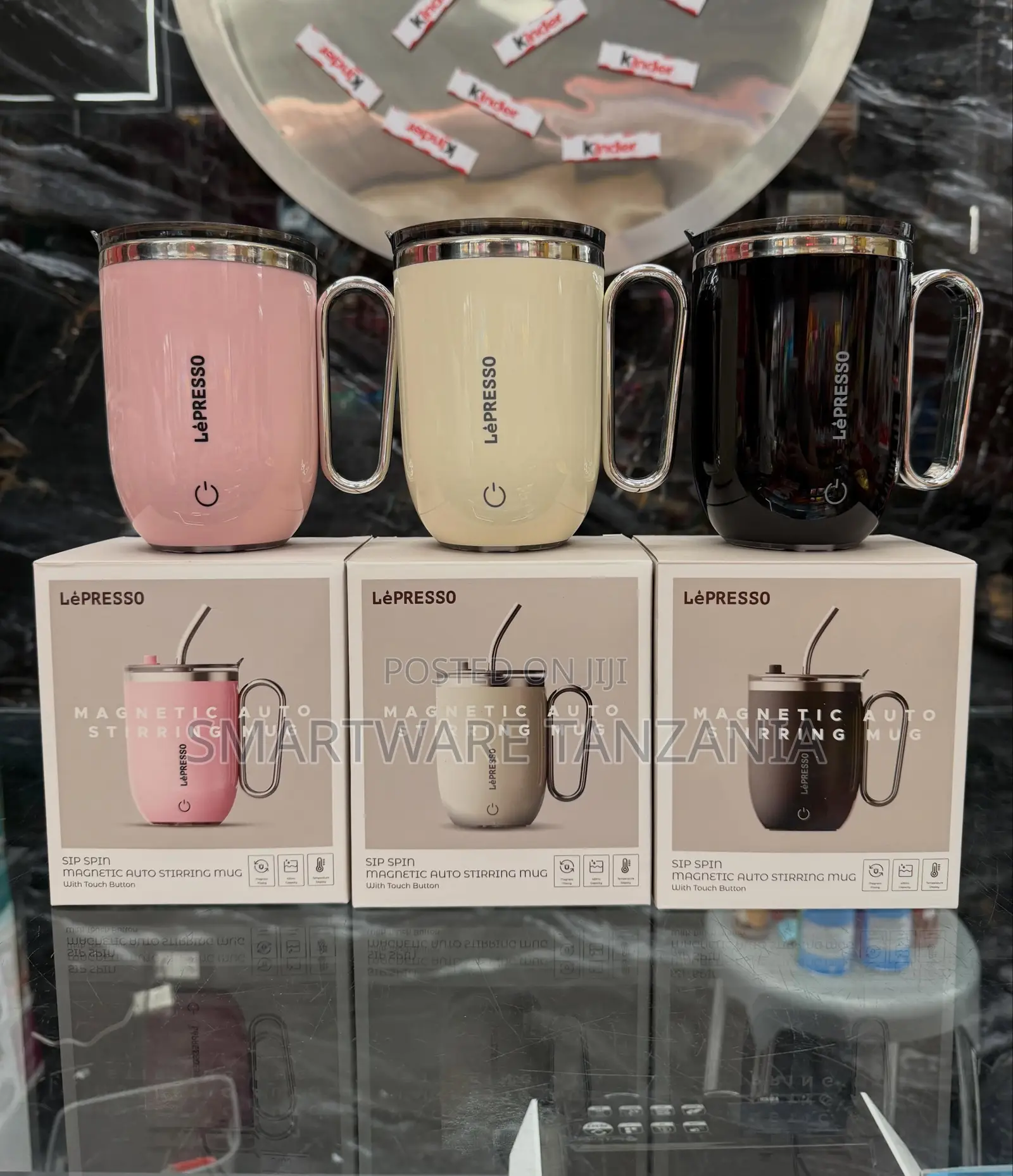 LePRESSO Magnetic Auto Stirring Mug With Touch Button, 420ml Capacity
