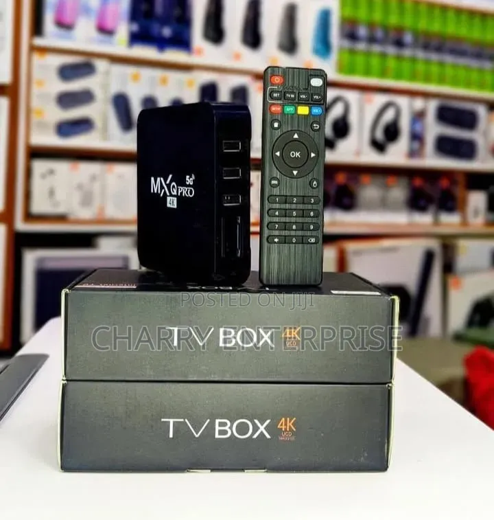 MXQ Pro 5G 4K Android TV Box With Its Remote Control