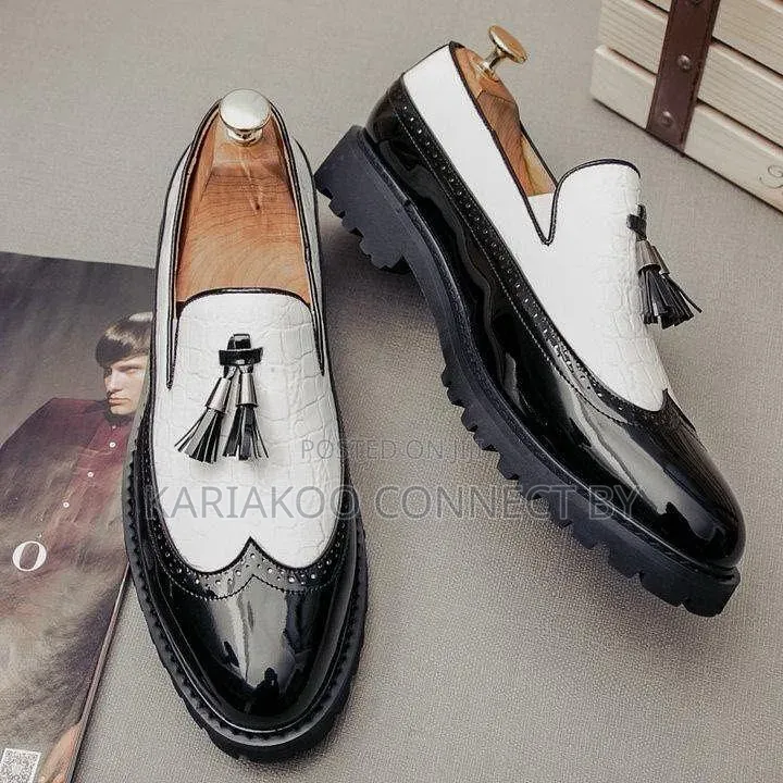 Men's Luxury Two-Tone Tassel Loafers