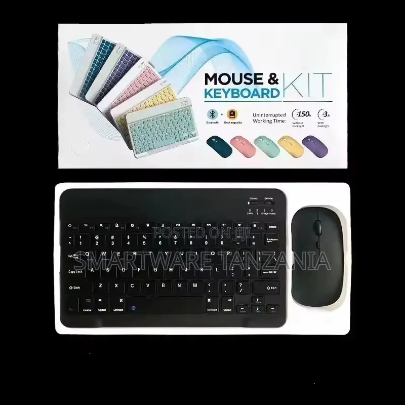 Wireless Bluetooth Mouse and Keyboard Kit, Rechargeable, Multi Color