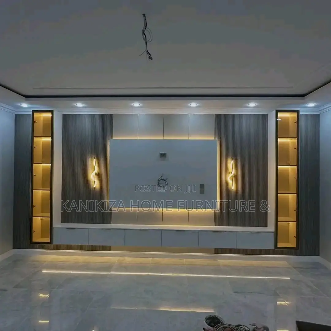 Simple TV Show Case Installation and Wall Decoration
