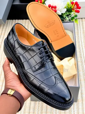 Men's Executive Wingtip Crocodile Pattern Leather Shoes