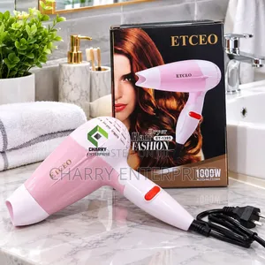 Portable ETCEO Super Hair Dryer 1000W With Folding Handle