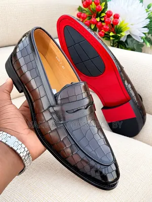 Men's Luxury Crocodile Embossed Penny Loafers