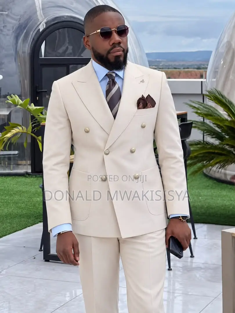 *Turkey Double Breasted Suit - Cream White*
