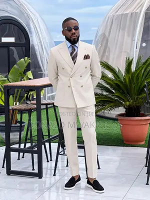 *Turkey Double Breasted Suit - Cream White*