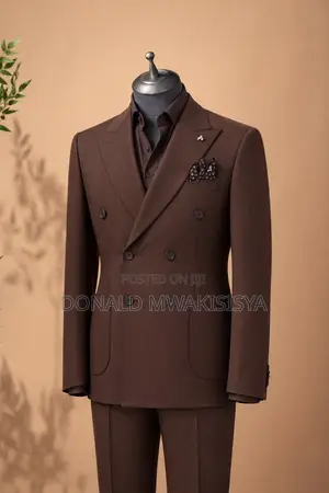 *Turkey Double Breasted Suit - Chocolate Brown*