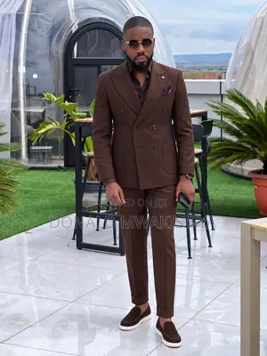 *Turkey Double Breasted Suit - Chocolate Brown*