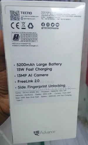 New Tecno Spark 50 128 GB Black