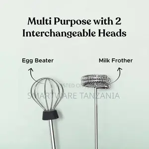 Arshia Milk Frother & Coffee Maker, 2-in-1 Handheld With Egg Whisk