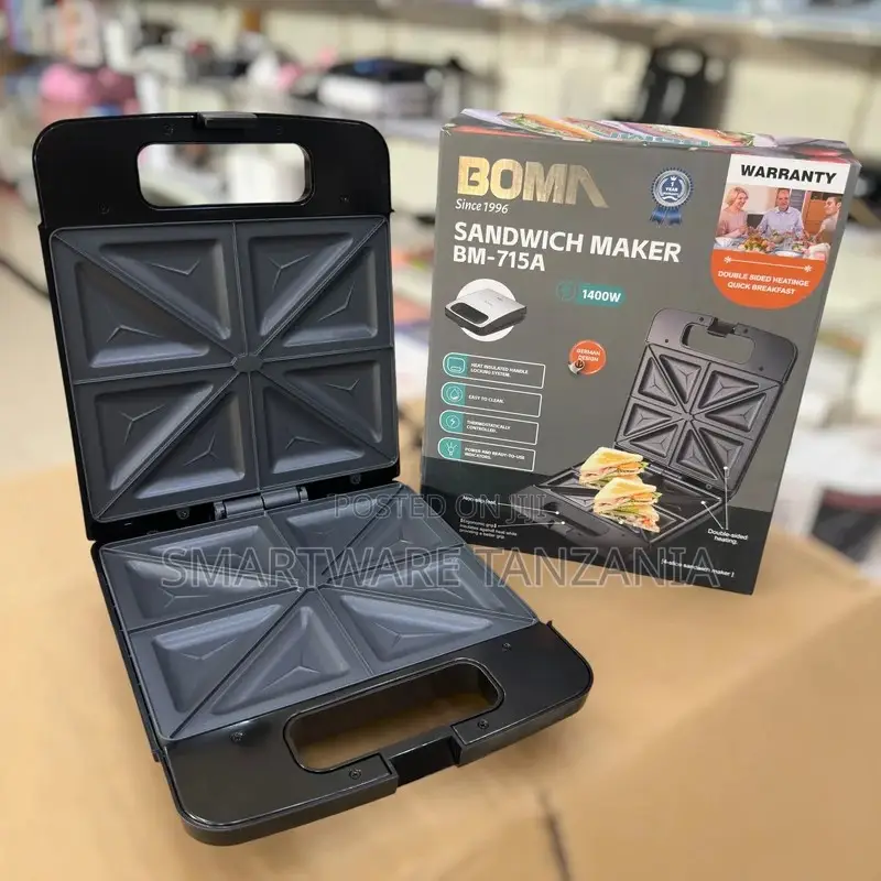 BOMA Sandwich Maker BM-715A, 1400W Power, Non-Stick Cooking Plates