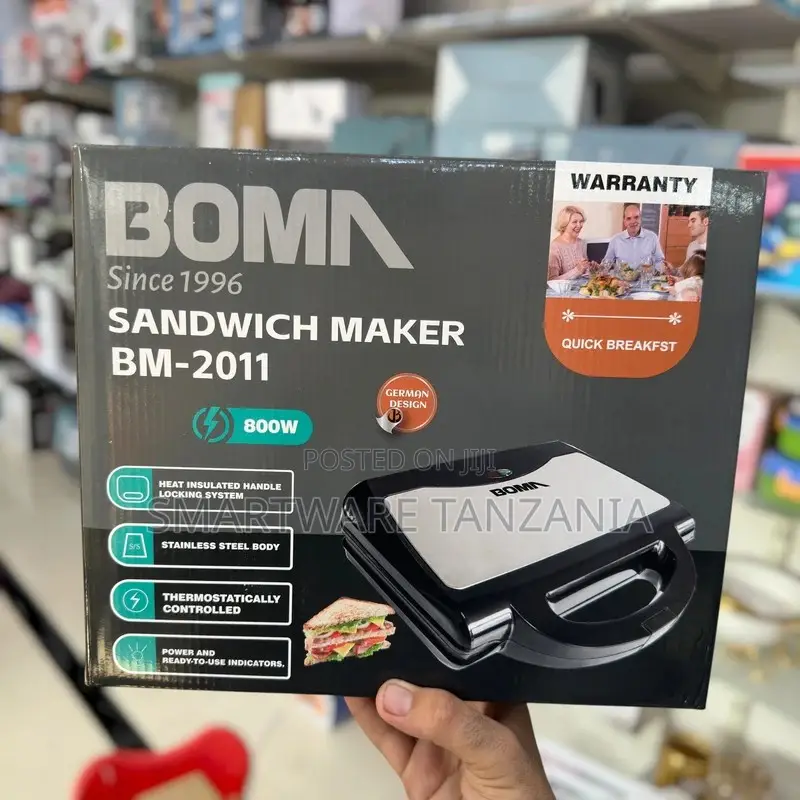 BOMA Sandwich Maker BM-2011, Stainless Steel, Heat Insulated Handle