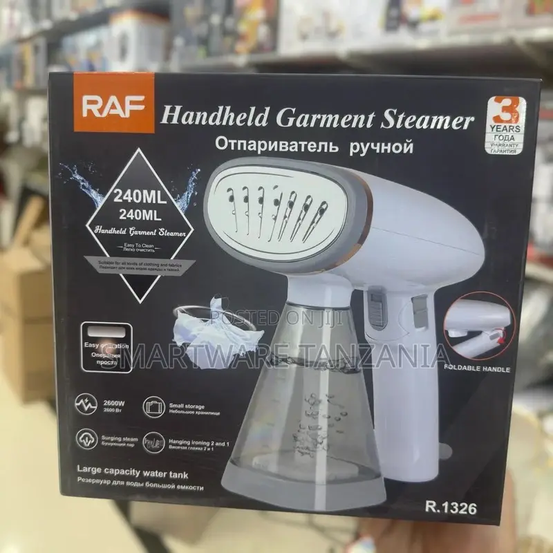 RAF Handheld Garment Steamer 240ML Water Tank, 2600W, Foldable Handle