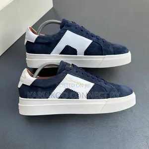 Men's Santoni Suede Low-Top Luxury Leather Sneakers
