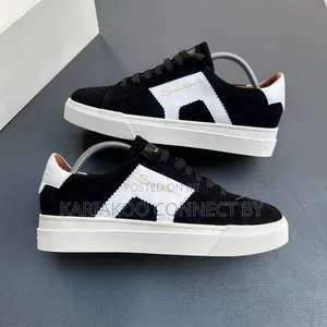 Men's Santoni Suede Low-Top Luxury Leather Sneakers