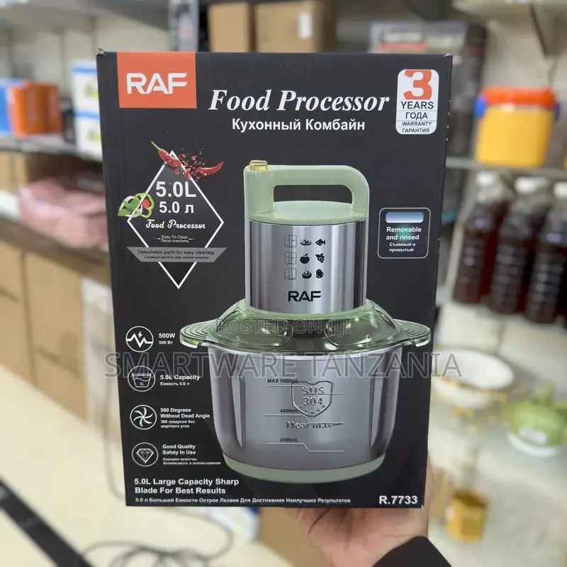 RAF Food Processor 5.0L Capacity, 500W, Stainless Steel Bowl, Green