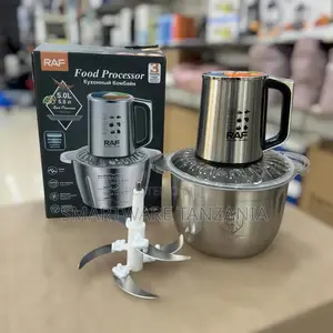 RAF Food Processor 5L With 600W Power, Stainless Steel Bowl, 4 Blades
