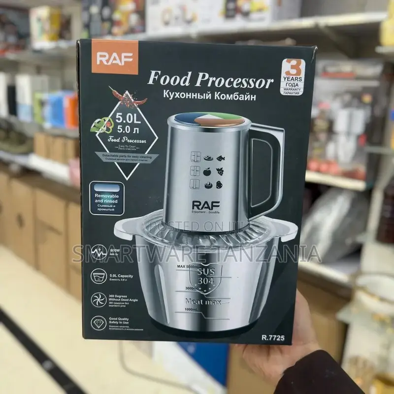 RAF Food Processor 5.0L Capacity, 600W Power, Stainless Steel Material