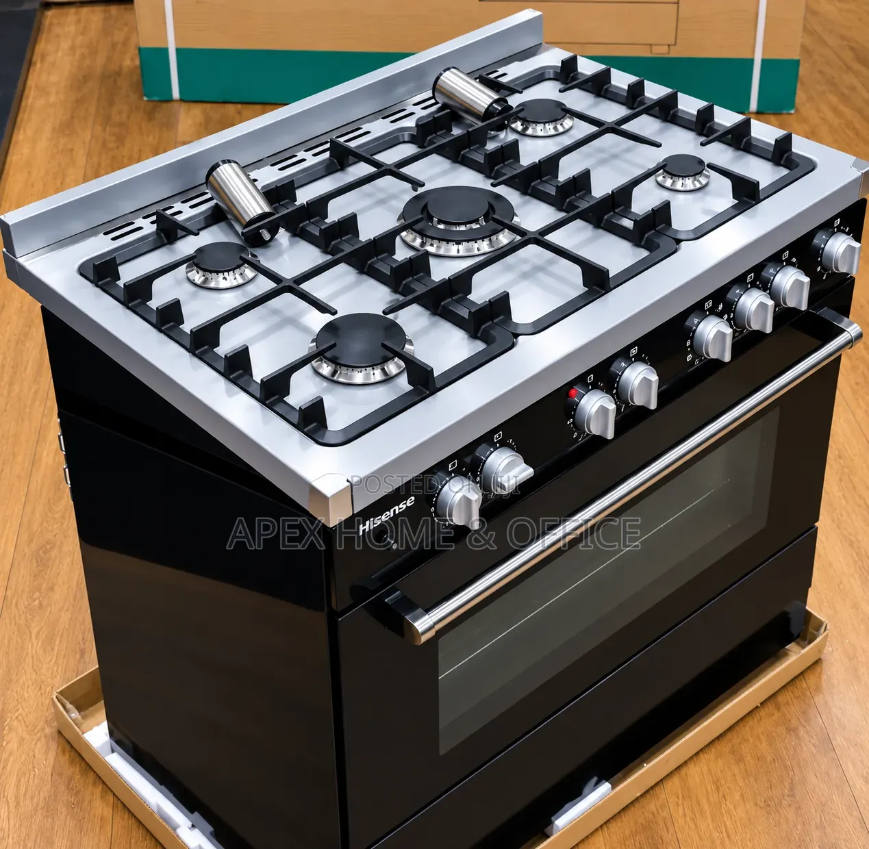 The Hisense Free Standing Gas Cooker Withelectricoven, HFS90GA5EBL