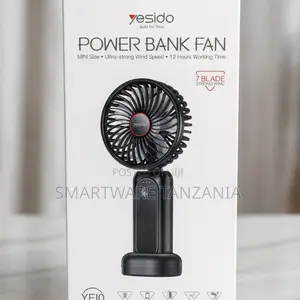 Yesido Portable Power Bank Fan, Mini Size, 12 Hours Runtime, 7 Blades