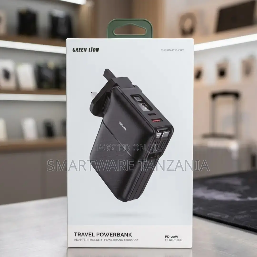 Green Lion Travel Powerbank Adapter With 10000mAh, PD 20W Charging