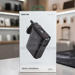 Green Lion Travel Powerbank Adapter With 10000mAh, PD 20W Charging