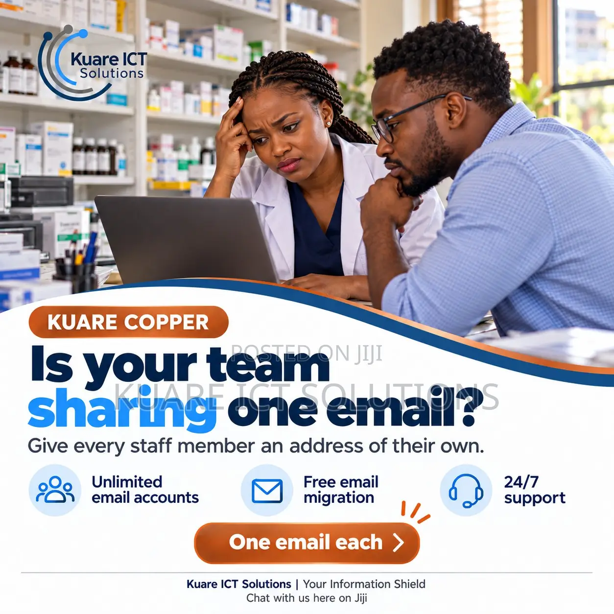 Business Email + Domain .co.tz + Web Hosting | Copper 150k/Year