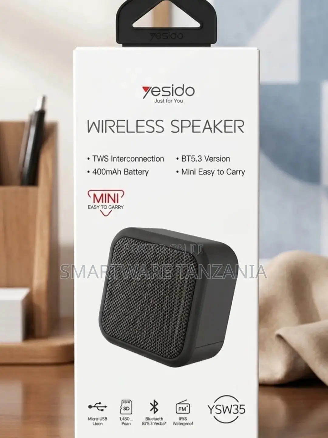 Yesido Wireless Speaker Mini Bluetooth 5.3, 400mAh, IPX5 Waterproof
